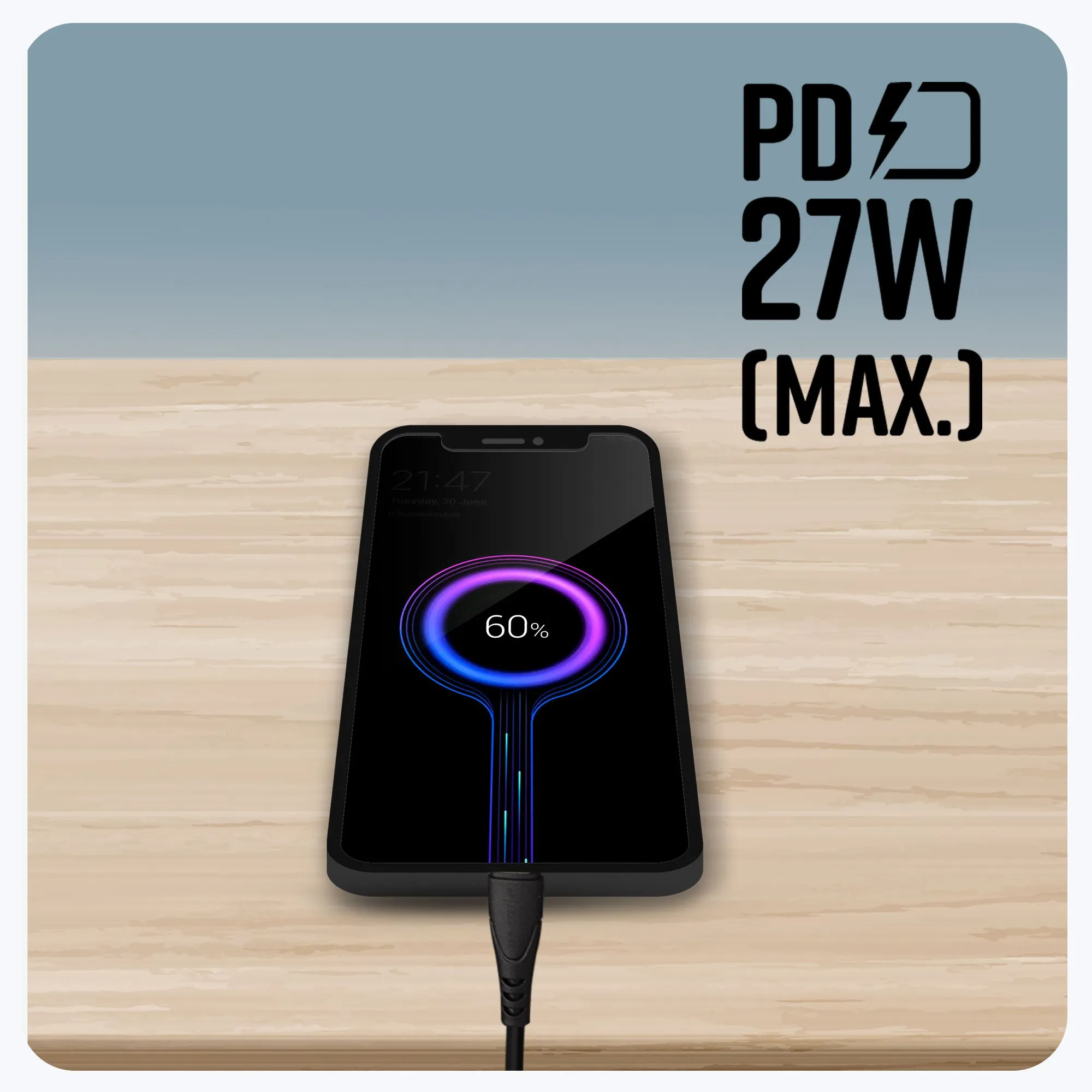 ZEBRONICS Type-C To Type-C Charge & Sync Cable TT27 view 5